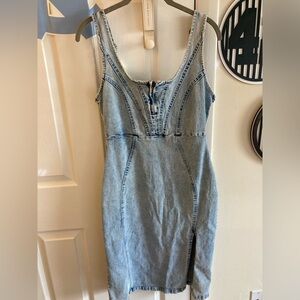NWOT - Denim Sleeveless Slit Dress
